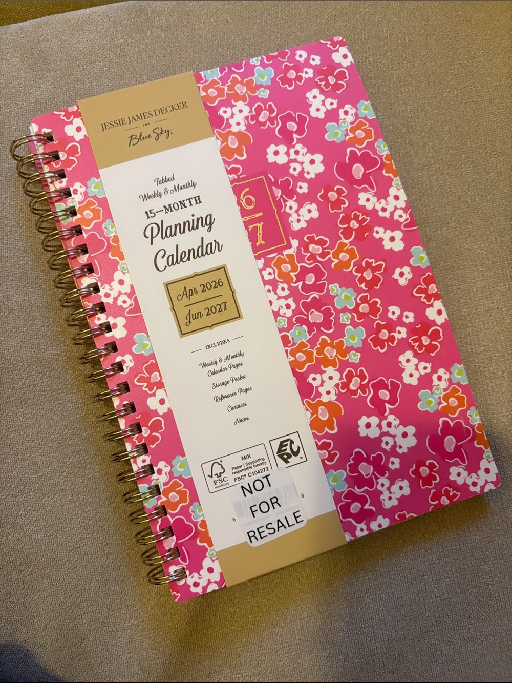 Blue Sky x Jessie James Decker - NWT 15 month planning calendar